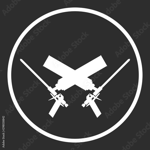 Mounting foam gun symbol. Construction tool equipment logo.