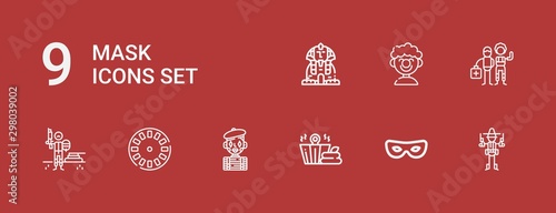 Editable 9 mask icons for web and mobile