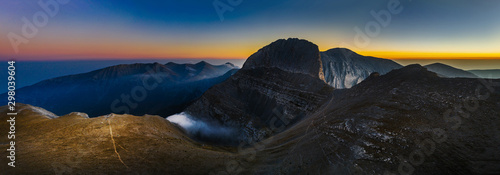 Sunset in the mount Olympus