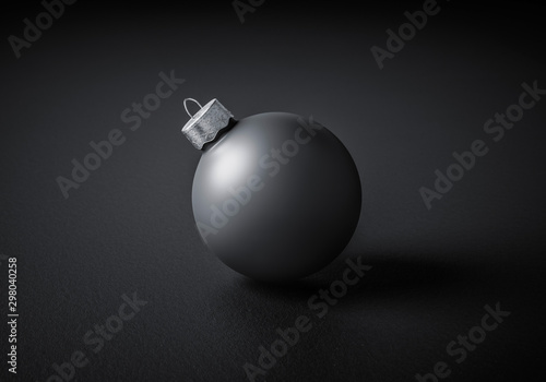 Close-up of a modern matte black Christmas ball