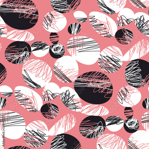 Randomly hand drawn black a...