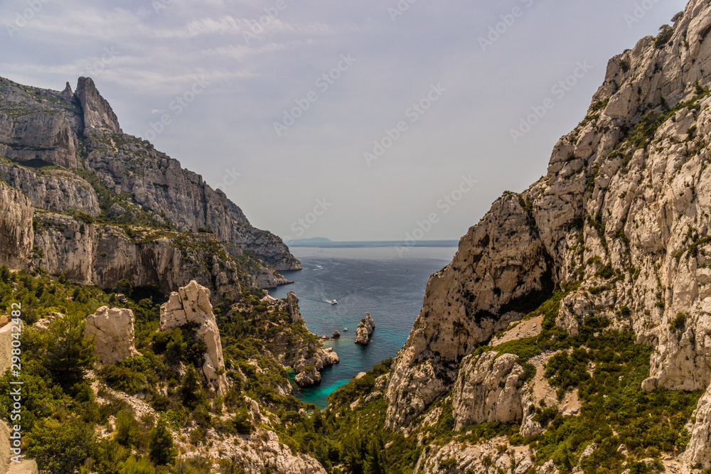 A view of Calanques in Marseille France
