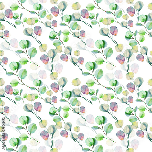 Wallpaper Mural Watercolor eucalyptus branches seamless pattern  Torontodigital.ca