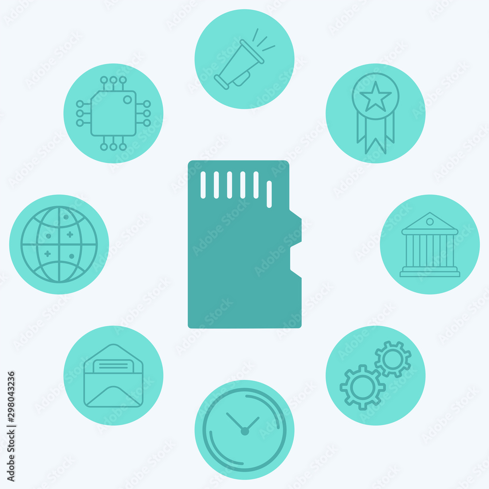 Memory card vector icon sign symbol Memory card vector icon sign symbol