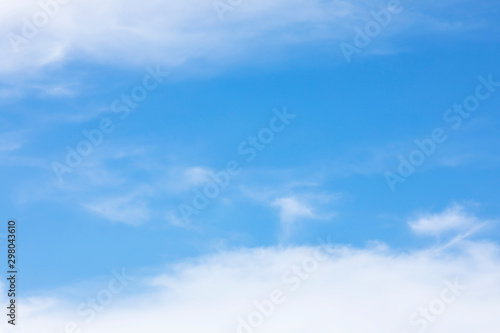 Fototapeta Naklejka Na Ścianę i Meble -  Fantastic soft white clouds against blue sky and copy space.