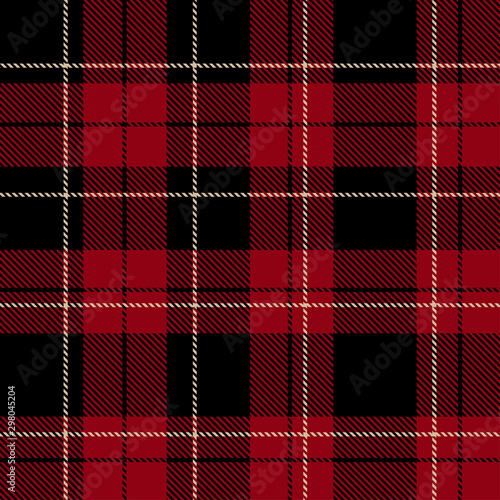 Red plaid pattern vector background photo