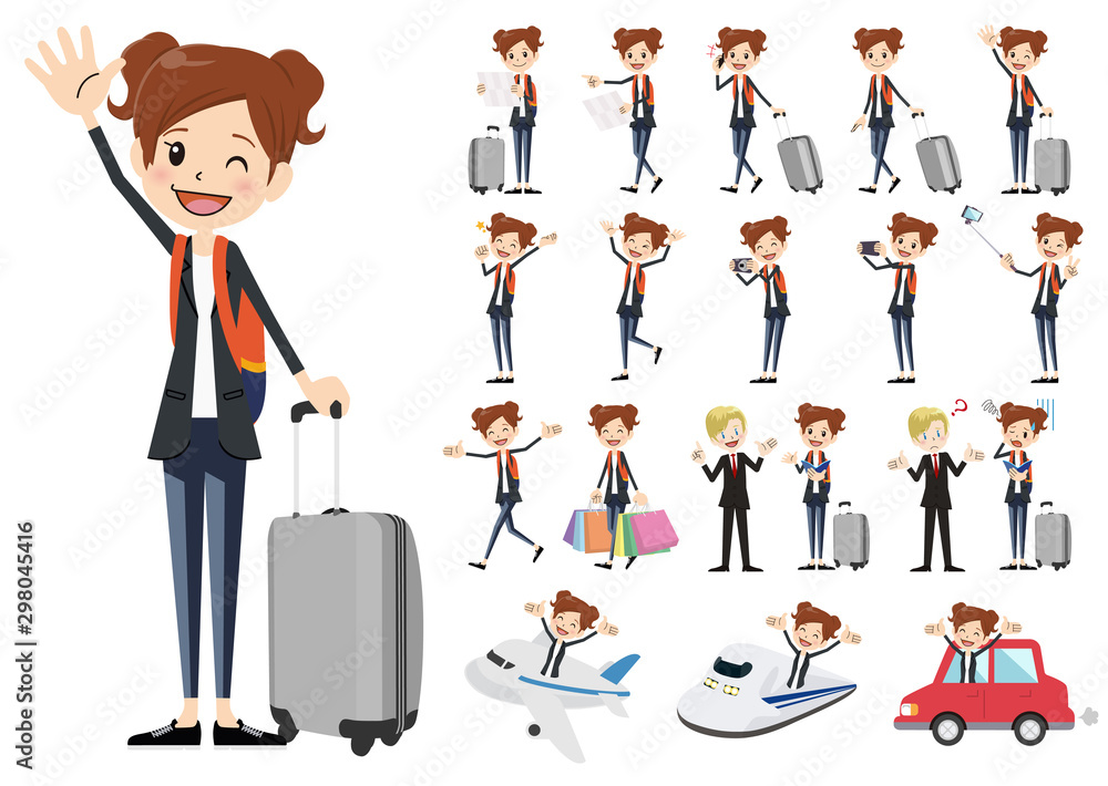 Set of women traveling Set of women traveling
