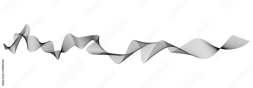 abstract wave lines on transparent background - obrazy, fototapety, plakaty 