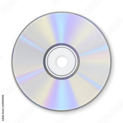 Compact disc, information storage realistic vector illustration photo