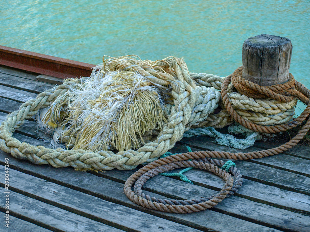 picture with various ropes on the pier