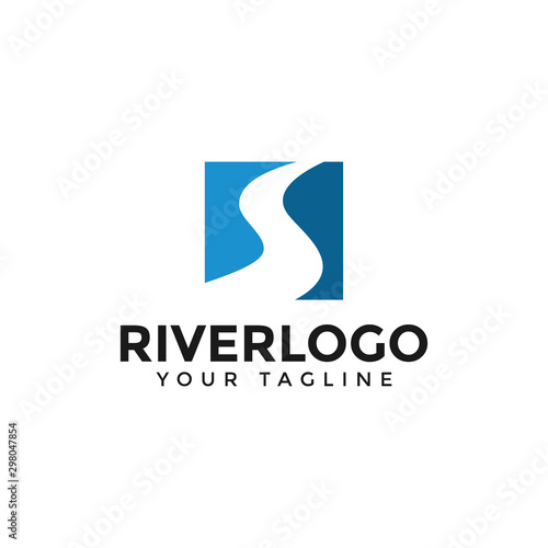 Initial of Letter S River, Creek Logo Design Template