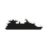 Large cruise ship, vector image in flat style