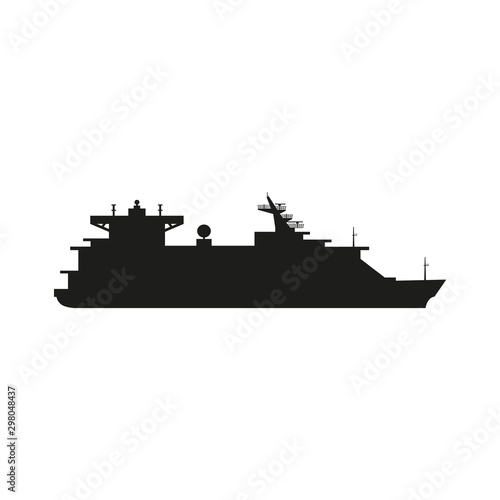 Large cruise ship, vector image in flat style