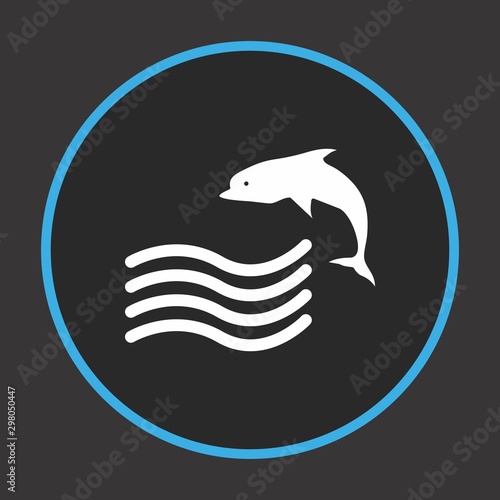Swimming Dolphin Icon For Your Design,websites and projects.