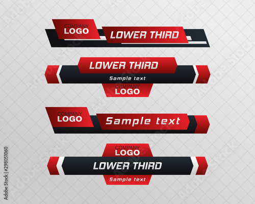 Tv news bar. Lower Third TV News Bars Set Vector. Television broadcast media title banner.	