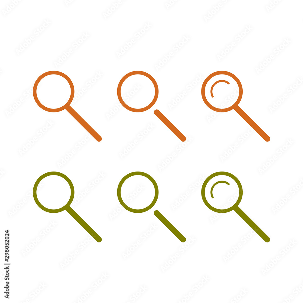 Symbols and icons. Isolated magnifying glass icon vector. Graphic illustration. Symbols and icons. Isolated magnifying glass icon vector. Graphic illustration.