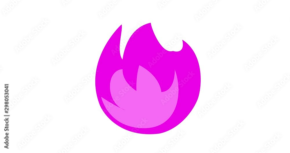 Fire Emoji reaction, pink icon animation on white background Fire Emoji reaction, pink icon animation on white background