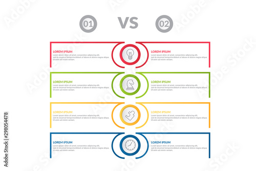 comparison infographic flow chart design . business infographic concept for presentations, banner, workflow layout, comparison diagram, flow chart and how it work