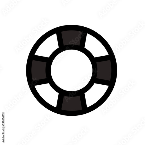 Life ring icon vector on white background. Life preserver icon. Life saving sign. Life ring clip art pictogram.