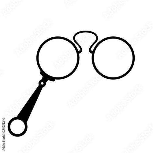 Antique opera glasses vector icon