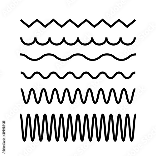 Vibration waves vector icon set