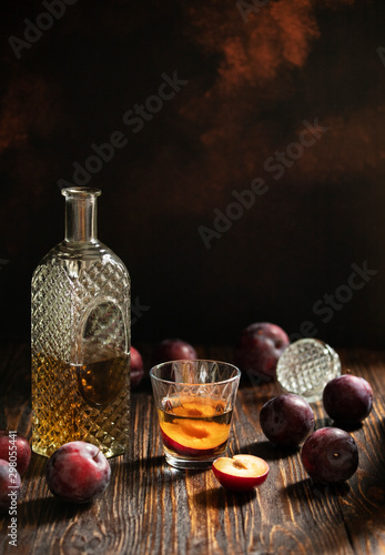 Canvas Print Rakia or rakija traditional Balkan fruit brandy