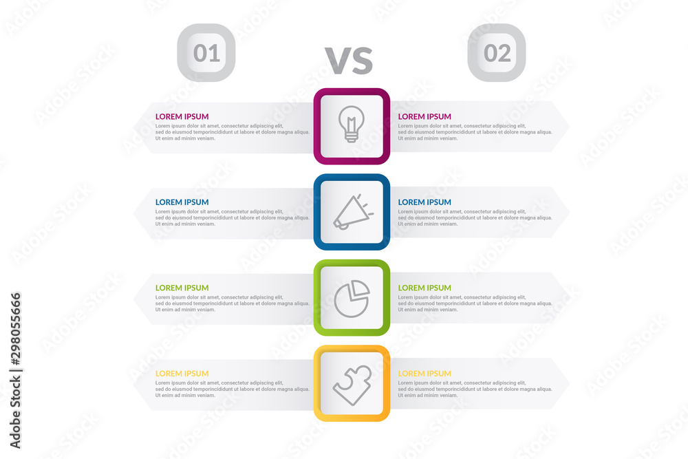 Fototapeta comparison infographic flow chart design . business infographic concept for presentations, banner, workflow layout, comparison diagram, flow chart and how it work