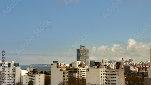 Vista da cidade de Montevidéu vista do bairro de Punta Carretas, Uruguai