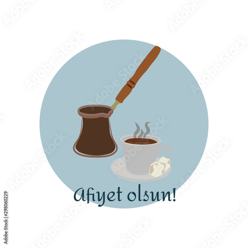 Turkish Coffee vector illustration