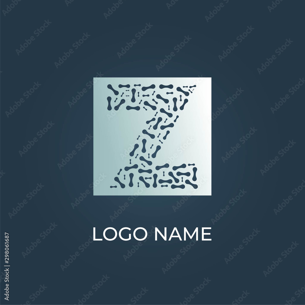 Letter Z with mosaic pattern logo isolated. Alphabet vector image Letter Z with mosaic pattern logo isolated. Alphabet vector image