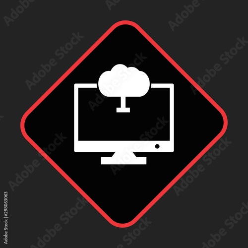 Laptop with cloud on display Icon For Your Design,websites and projects.