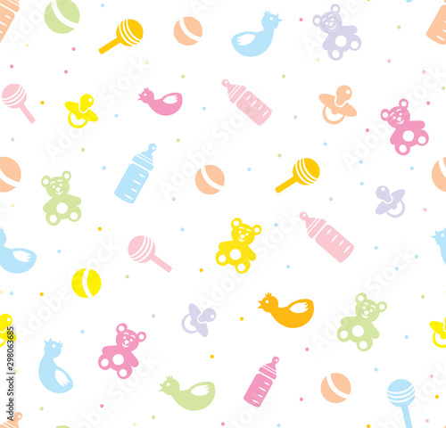 Vector seamless baby pattern