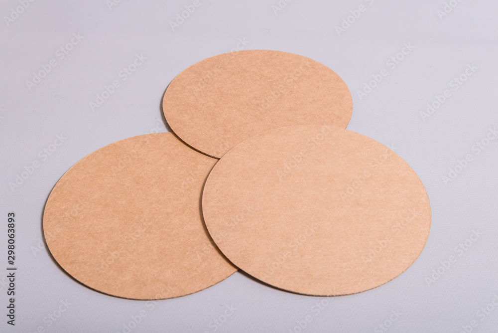 White potvelain tea of coffee cup on cound cardboard Round Coasters, cup pad, mat, holder White potvelain tea of coffee cup on cound cardboard Round Coasters, cup pad, mat, holder