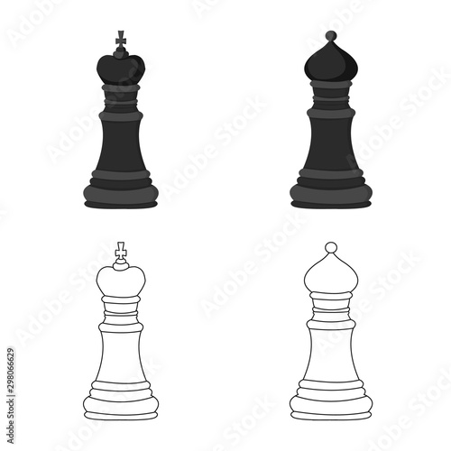 Isolated object of checkmate and thin icon. Set of checkmate and target stock vector illustration.