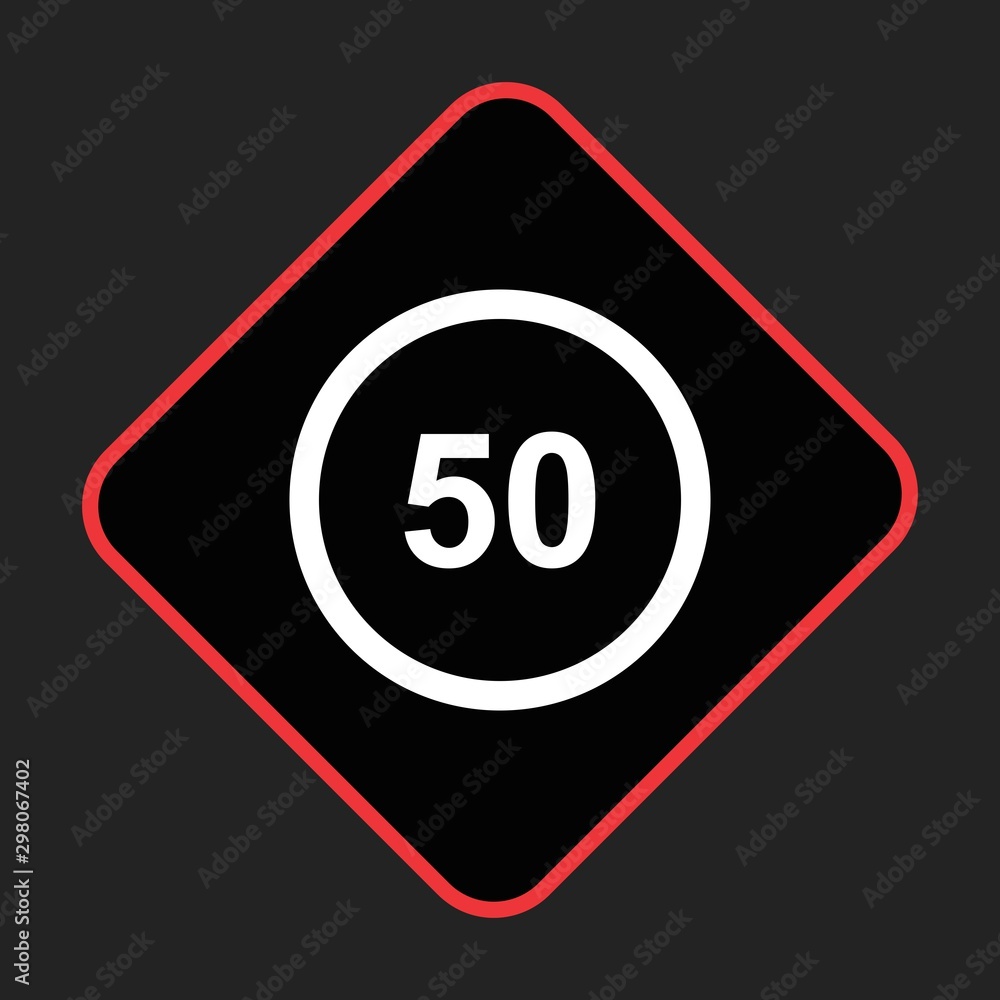 Speed Limit 50 Icon For Your Design,websites and projects. Speed Limit 50 Icon For Your Design,websites and projects.