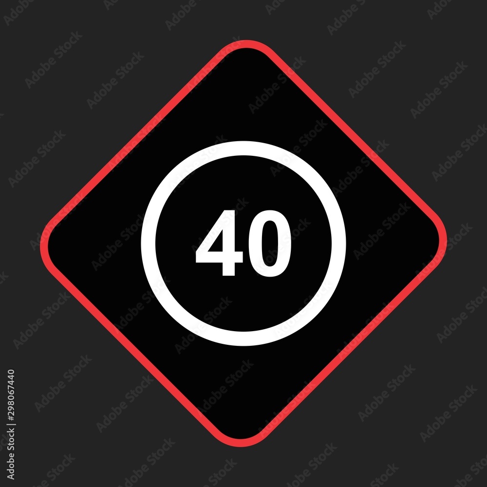 Speed Limit 40 Icon For Your Design,websites and projects. Speed Limit 40 Icon For Your Design,websites and projects.