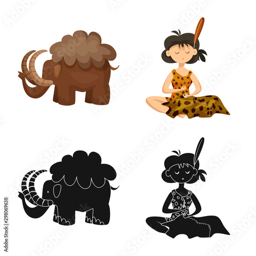 Vector illustration of evolution and prehistory logo. Set of evolution and development stock vector illustration.