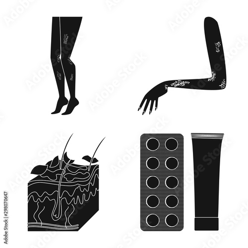 Isolated object of healthcare and medical logo. Collection of healthcare and dermatology vector icon for stock.