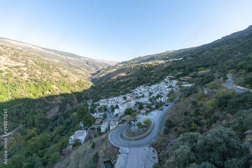 The town of Capileira, Bubion and Pampaneira in the foothills of Sierra Nevada