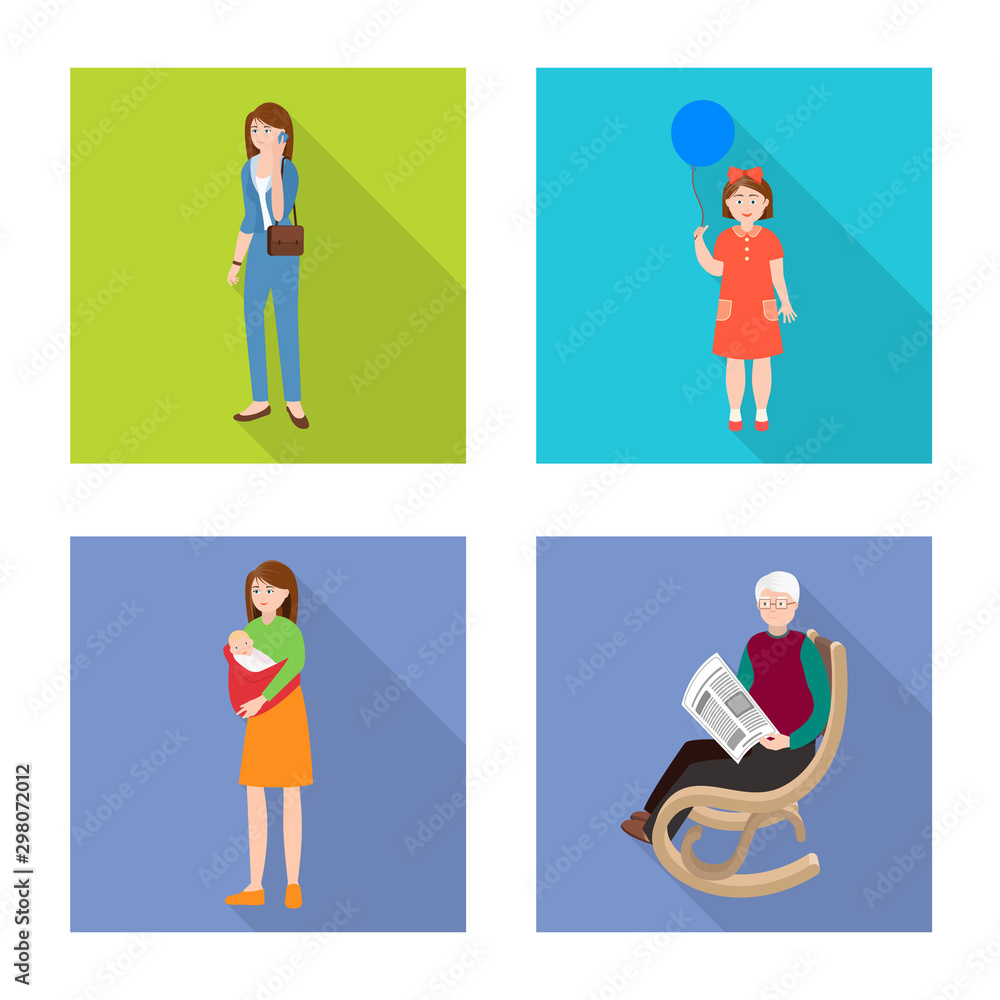 Vector design of generation and happy icon. Set of generation and avatar stock symbol for web.