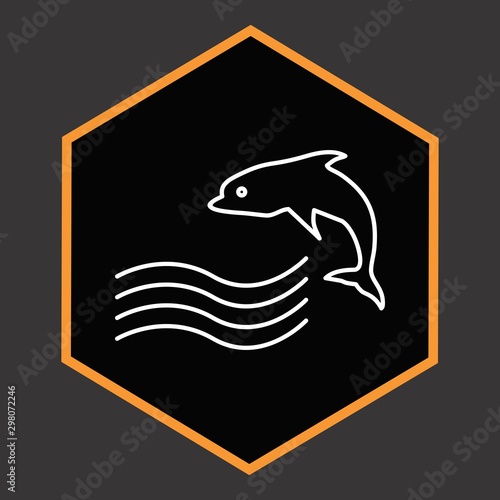 Swimming Dolphin Icon For Your Design,websites and projects.