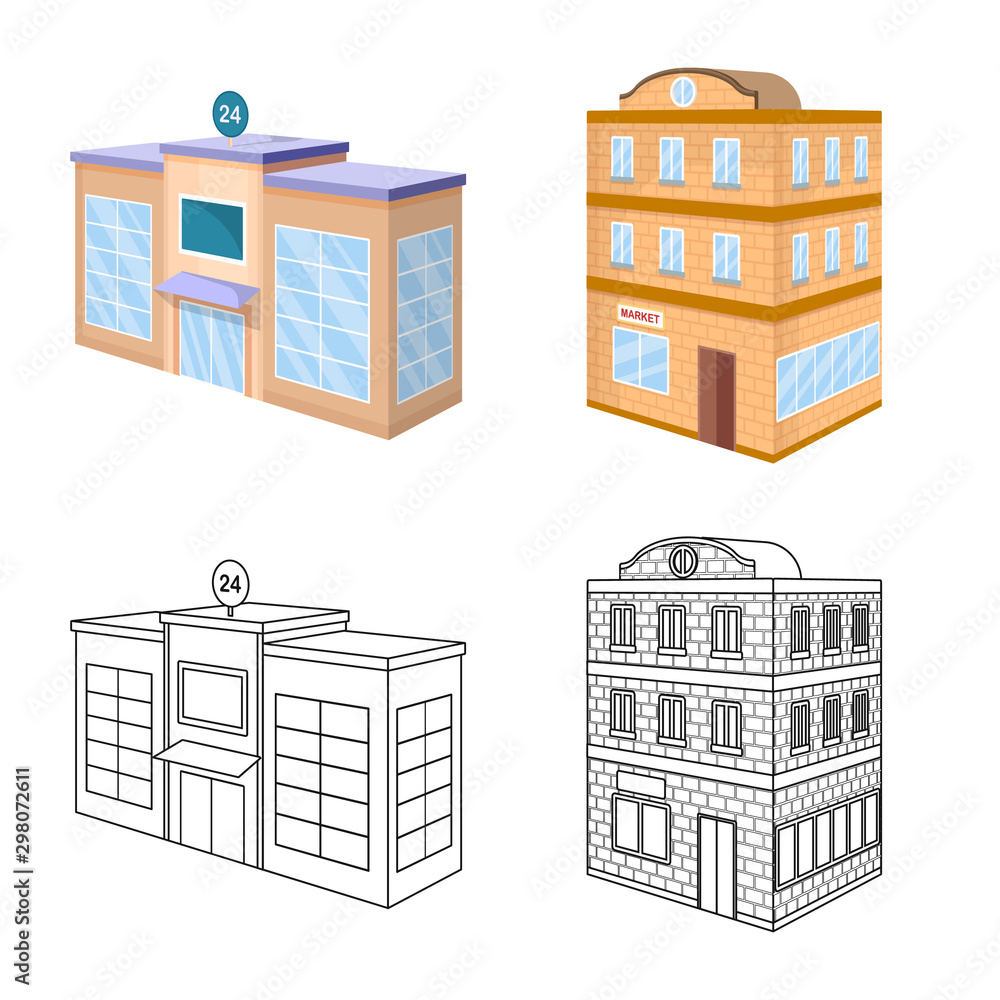 Vector illustration of construction and building icon. Set of construction and estate stock symbol for web. Vector illustration of construction and building icon. Set of construction and estate stock symbol for web.