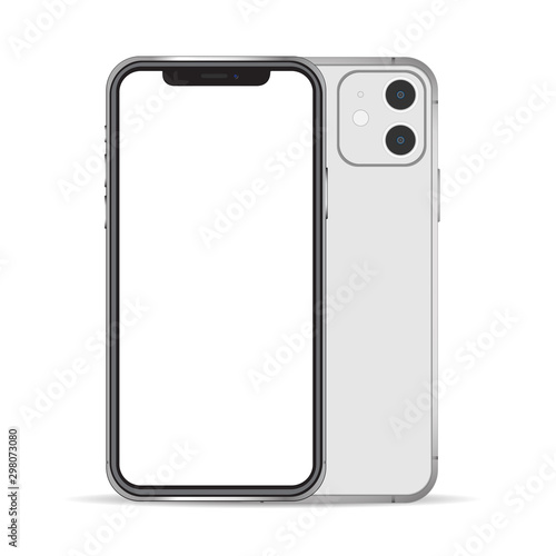 New smartphone mockup gray color isolated on background