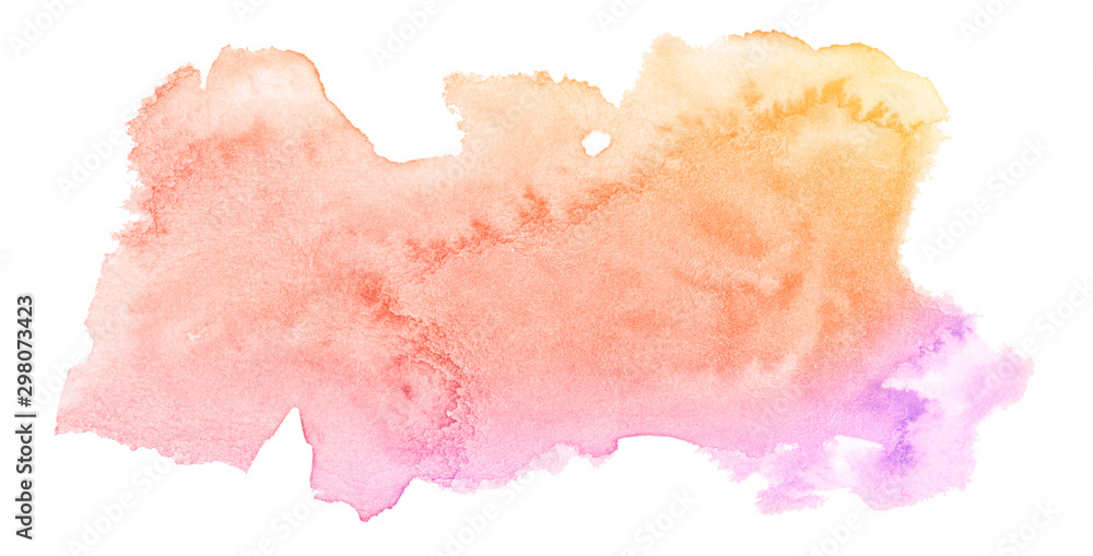 Multicolor watercolor in pastel colors with a smooth transition of the gradient. Isolated place with divorces and borders. Frame with copy space for text.
