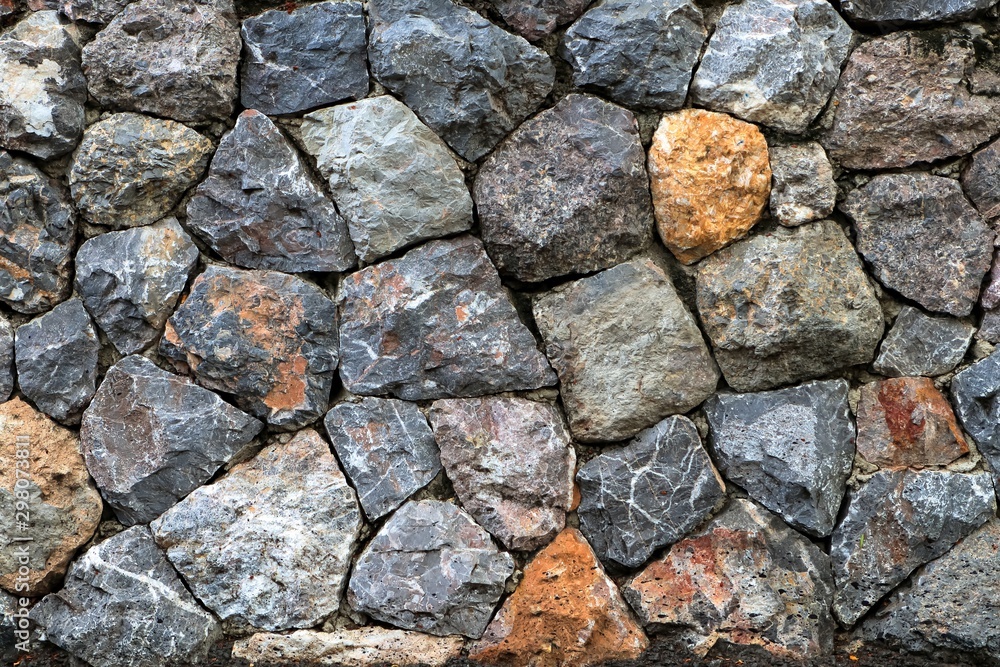 Obraz premium Large and small stone wall texture background.