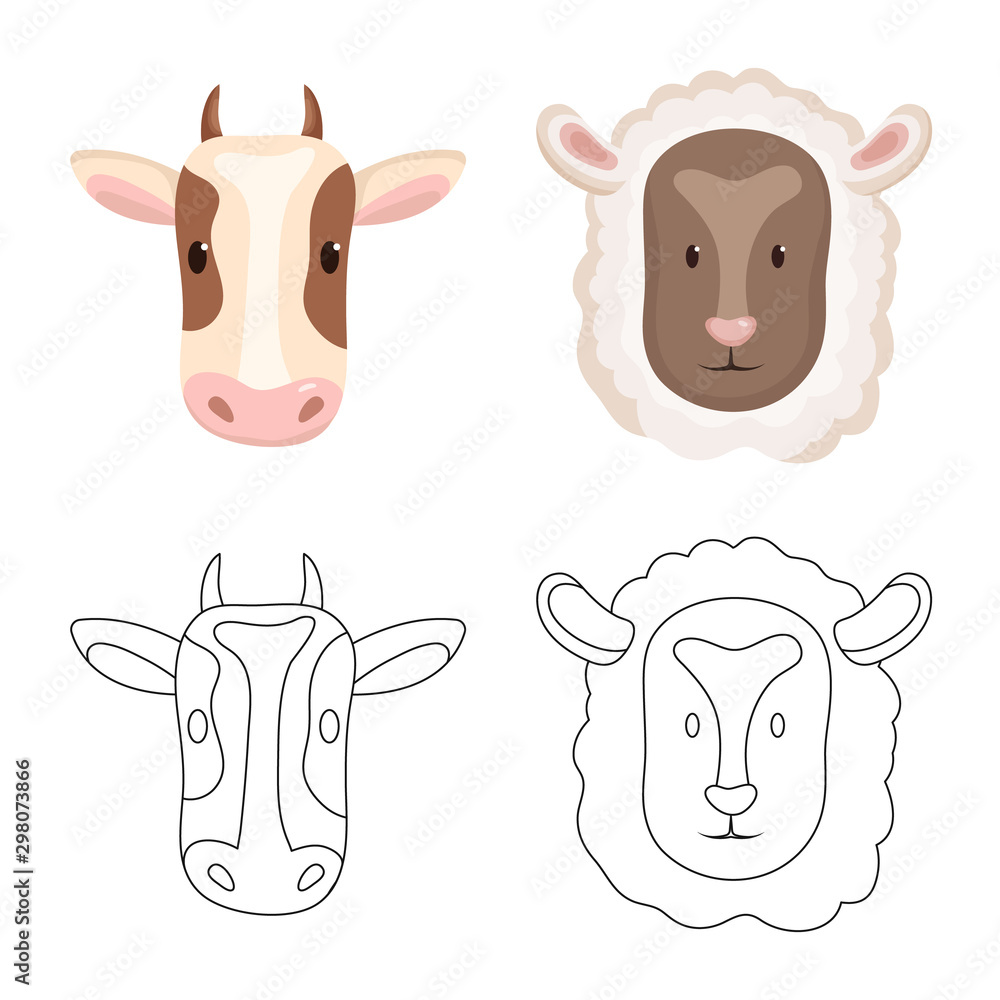 Isolated object of agriculture and breeding logo. Collection of agriculture and organic stock vector illustration. Isolated object of agriculture and breeding logo. Collection of agriculture and organic stock vector illustration.