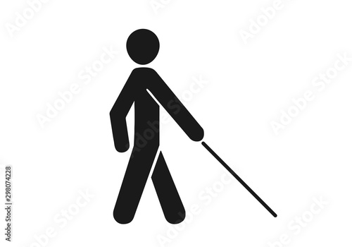 Fototapet blind man icon vector
