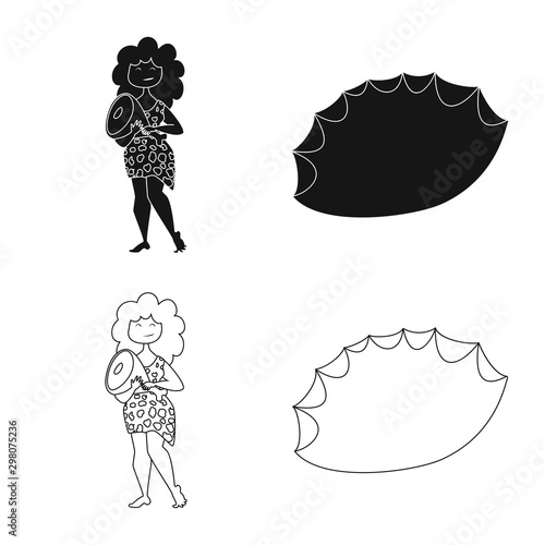 Vector illustration of evolution and prehistory logo. Collection of evolution and development stock symbol for web.