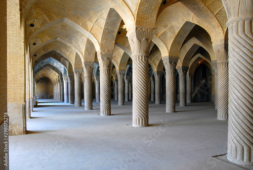 Columns in Masjed-e Vakil mosque  Zand period  18th century . Shiraz  Iran.