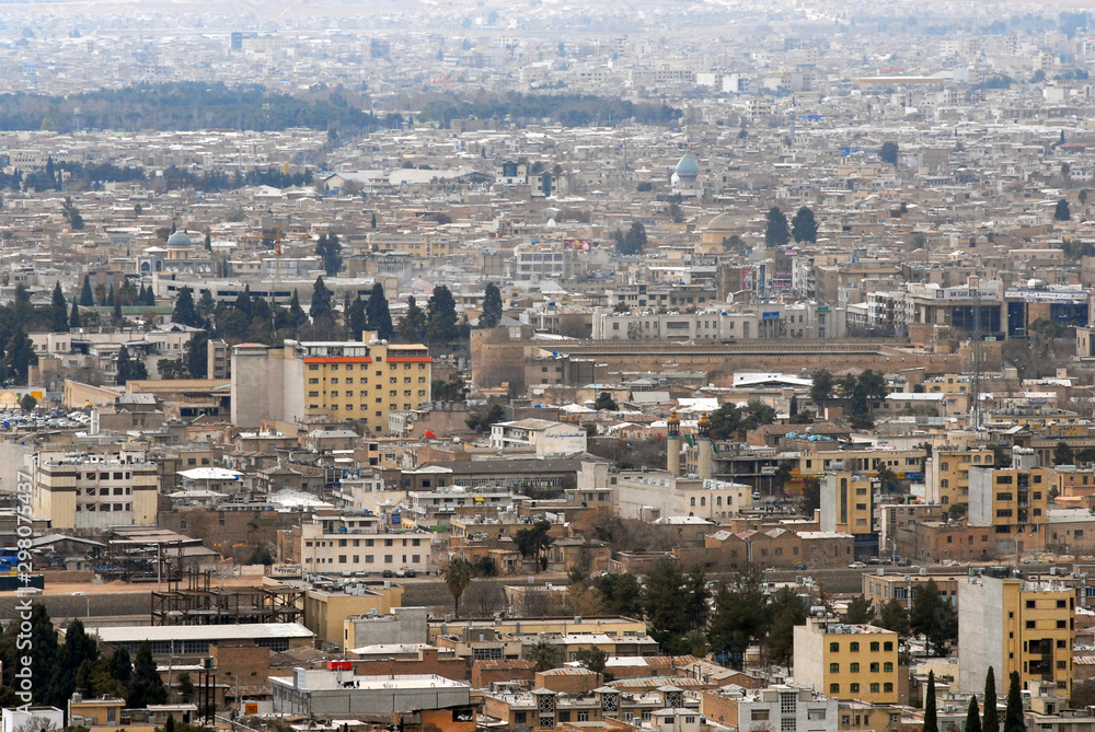 Panorama of Shiraz one of the bigest cities in Iran.